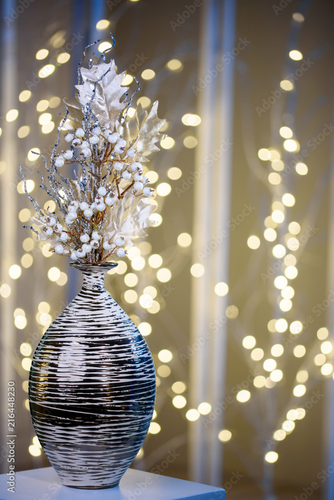 New Year's decor with beaty design and lights New Year's decor with beaty design and lights