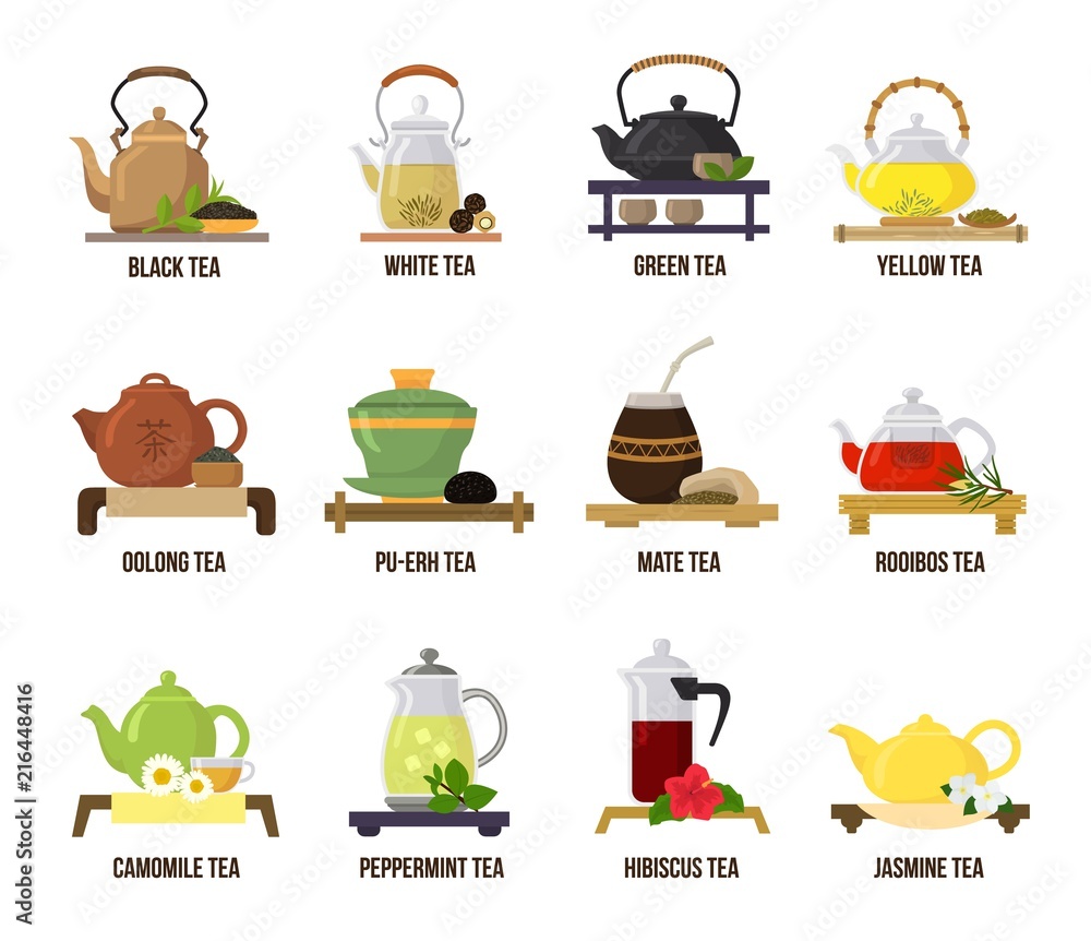 Tea Vector Green Or Black tea In Teapot Illustration Drinking Set Of tea-vector-green-or-black-tea-in-teapot-illustration-drinking-set-of