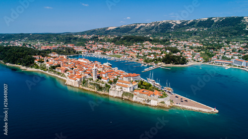 Rab is a Croatian island in the Adriatic Sea, old town encircled by ancient walls. The town’s 4 prominent church bell towers include the Romanesque tower at the Cathedral Svete Marije (St. Mary) photo