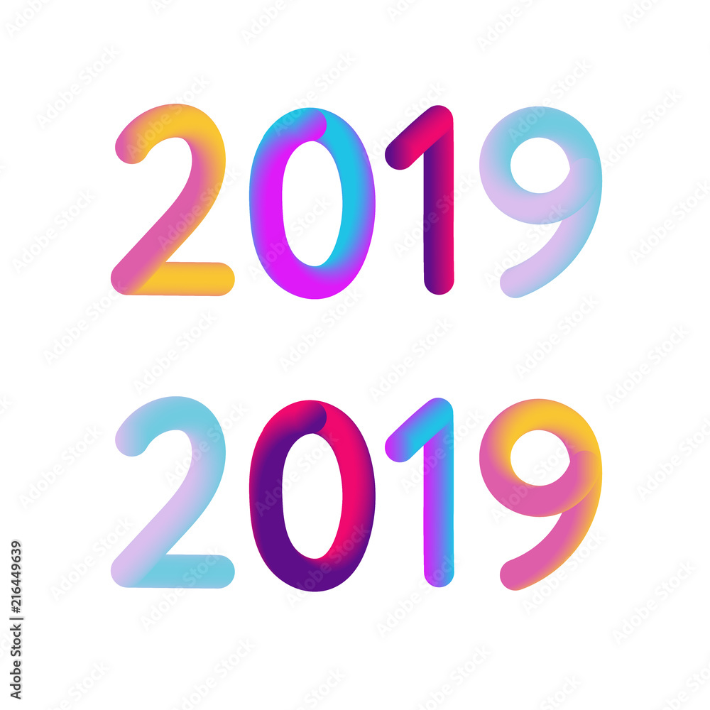 2019 New Year 3D card Banner Vector Illustration Design 2019 New Year 3D card Banner Vector Illustration Design