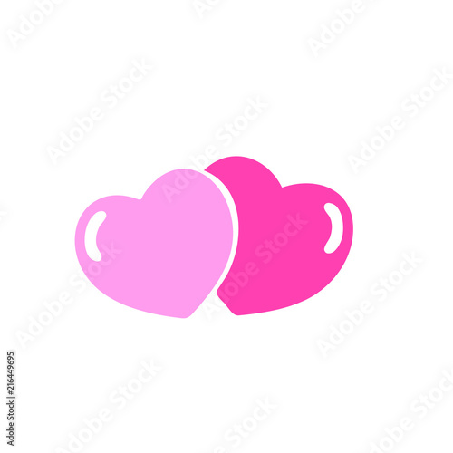 Two hearts - vector icon