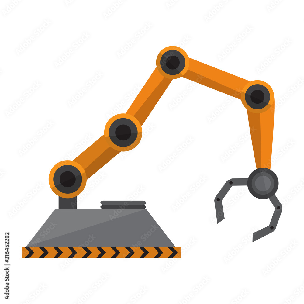 Isolated industrial robot arm icon Isolated industrial robot arm icon