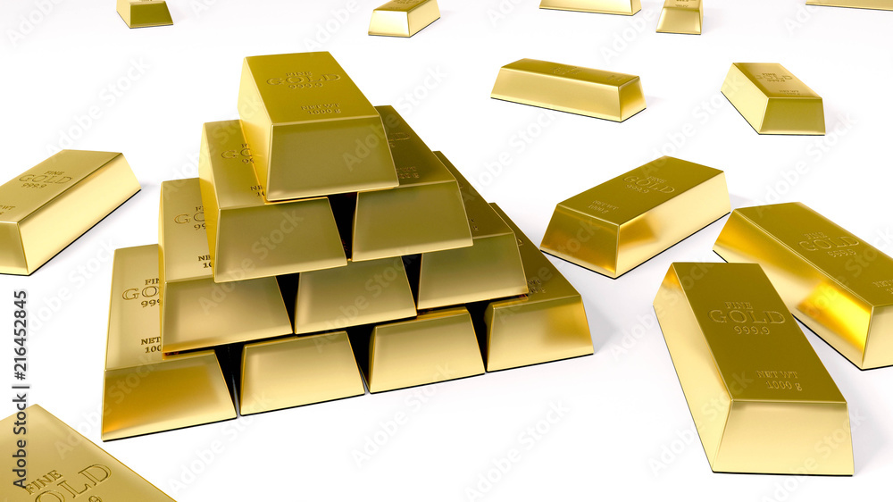 Gold bars on white background illustration Gold bars on white background illustration
