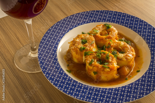 Traditional Italian Rondelli pasta with tomato sauce  photo