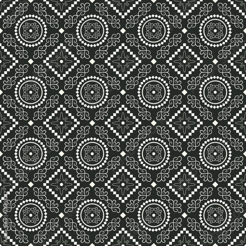 Seamless pattern with ethnic florals