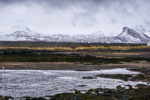 Beautiful surroundings of Hellissandur town in Iceland photo