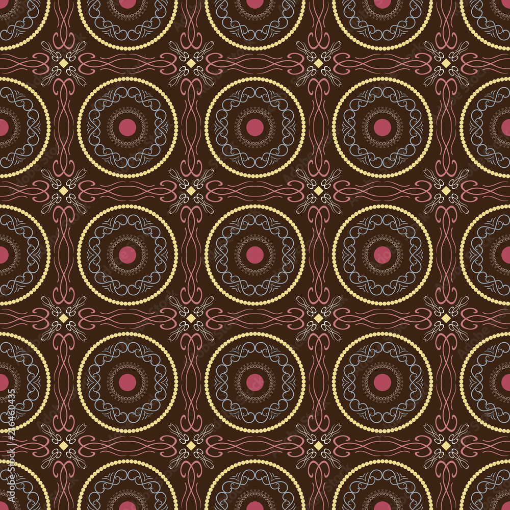 Seamless pattern with ethnic florals Seamless pattern with ethnic florals