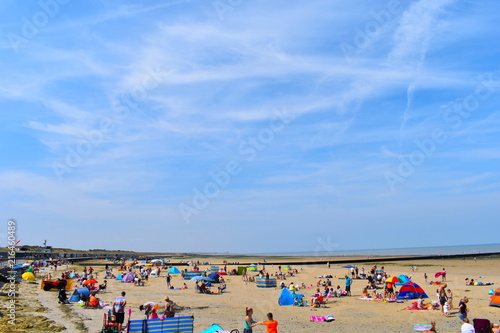 Tourists on their summer holidays  Minnis Bay  Birchington  Kent  UK