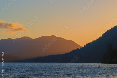 Sunset over the lake