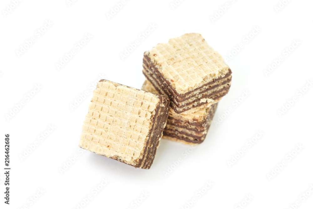 wafer chocolate dessert on white background wafer chocolate dessert on white background