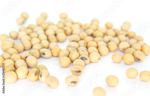 soy bean plant seed pile healthy vegetable food on white  background
