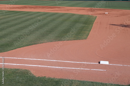 Canvas Print Baseball infield with 1st base