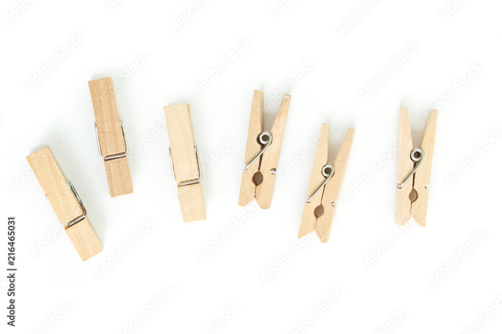 wooden clothes pin on white background. wooden clothes pin on white background.