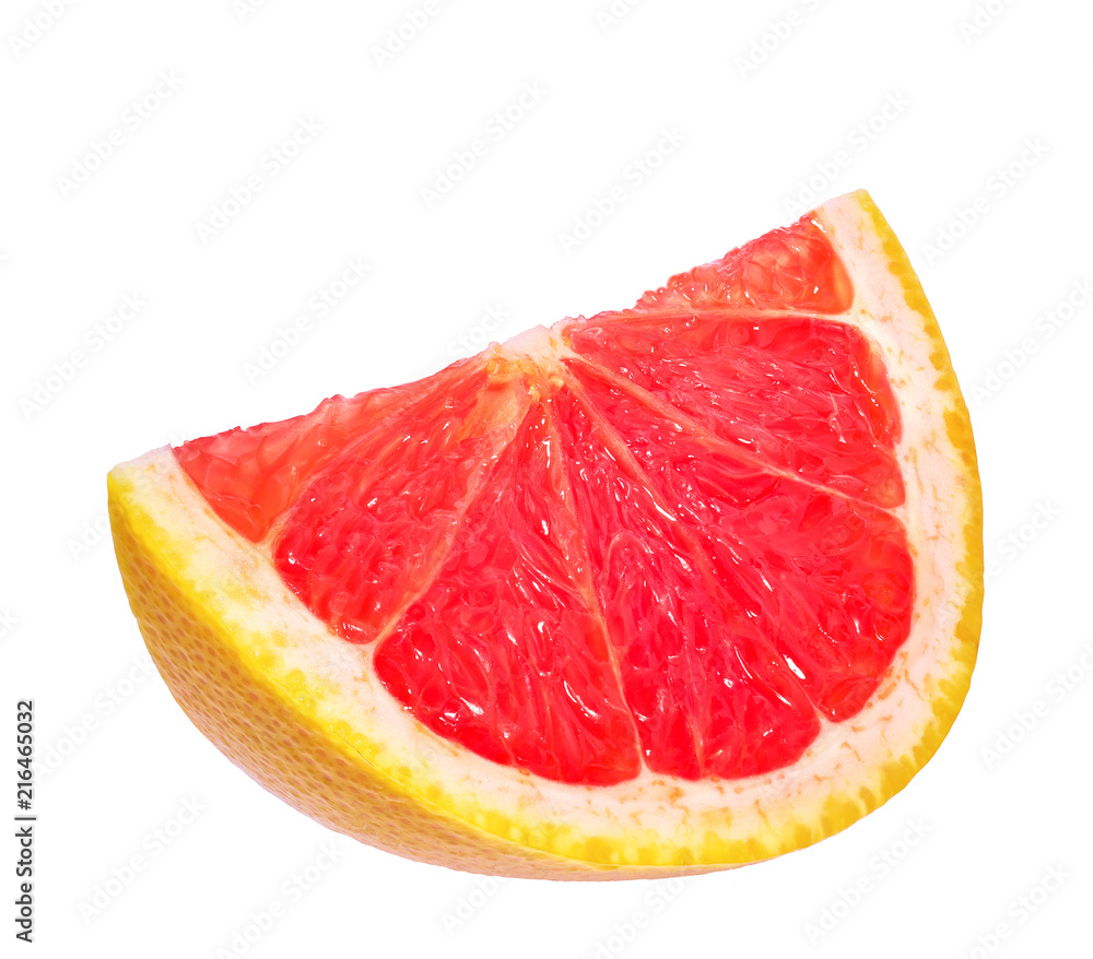 Grapefruit slice isolated on white background. Grapefruit slice isolated on white background.