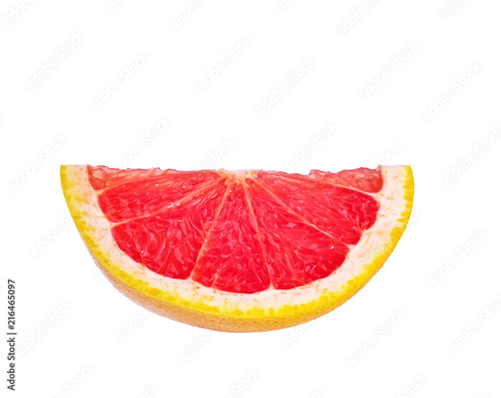 Grapefruit slice isolated on white background. Grapefruit slice isolated on white background.