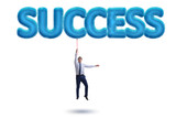 Businessman flying in success concept