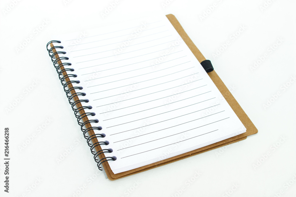 notebook right page on white background. notebook right page on white background.