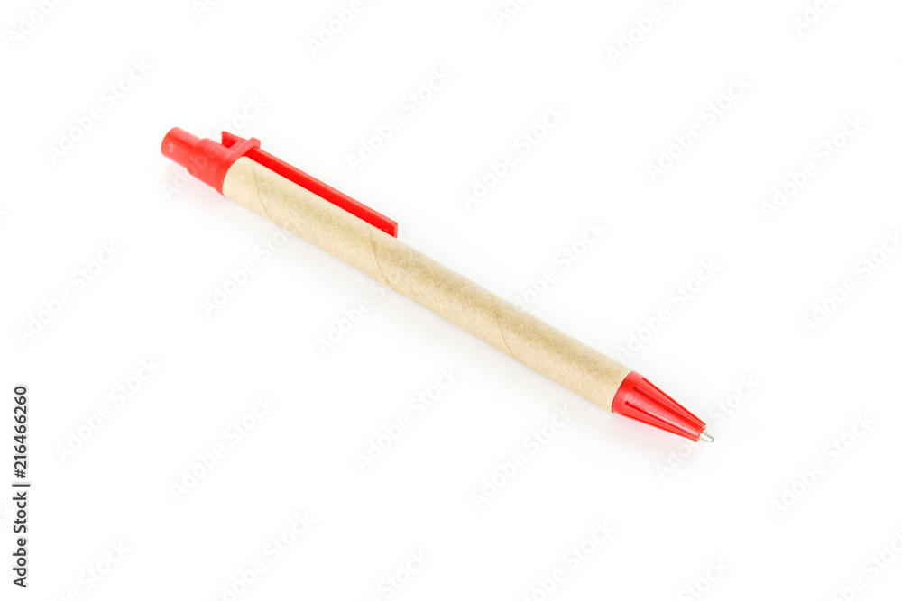 red pen on white background. red pen on white background.