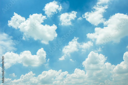 White clouds in blue sky.