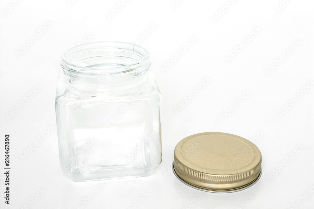 glass jar empty on white background glass jar empty on white background