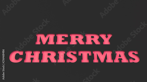 Red Merry Christmas words cut in black paper