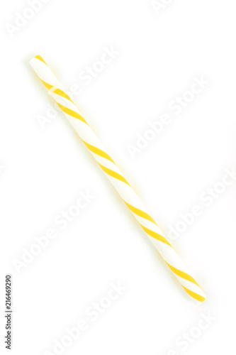 yellow pattern straw on white background