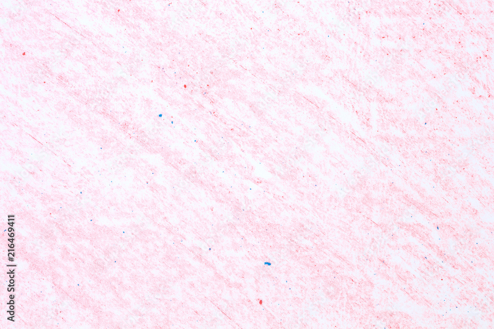 Obraz premium pink crayon drawings on white paper background texture