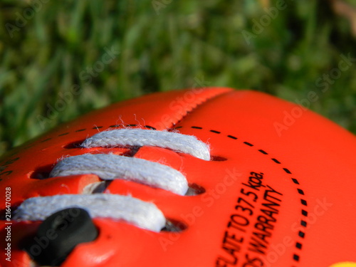 Close up of an Australian rules football