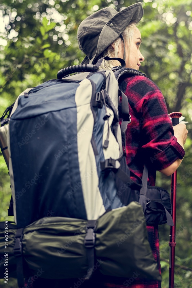 Trekking in a forest Trekking in a forest