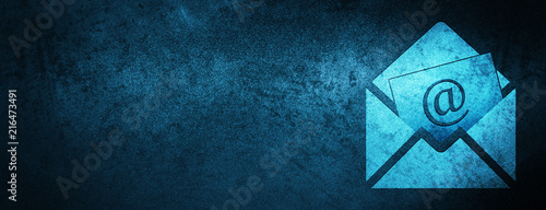 Newsletter email icon special blue banner background photo