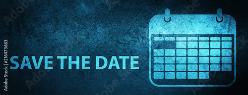 Save the date special blue banner background
