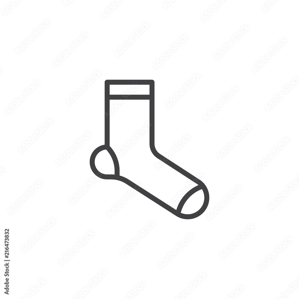 Sock outline icon. linear style sign for mobile concept and web design. Cotton socks simple line vector icon. Symbol, logo illustration. Pixel perfect vector graphics Sock outline icon. linear style sign for mobile concept and web design. Cotton socks simple line vector icon. Symbol, logo illustration. Pixel perfect vector graphics