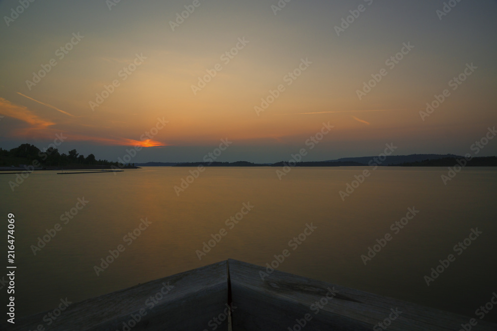 Obraz premium Sonnenuntergang am Geiseltalsee