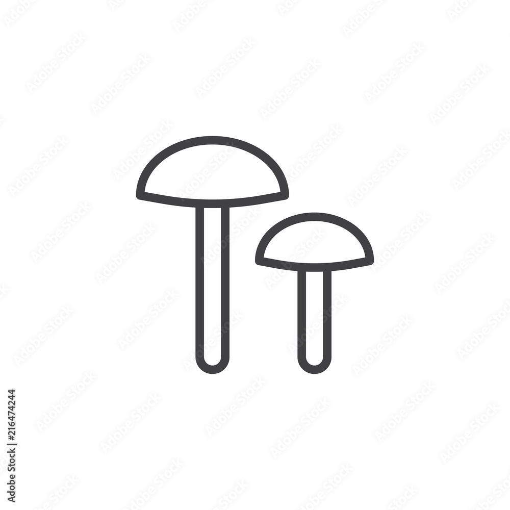 Mushroom outline icon. linear style sign for mobile concept and web design. two mushroom simple line vector icon. Symbol, logo illustration. Pixel perfect vector graphics Mushroom outline icon. linear style sign for mobile concept and web design. two mushroom simple line vector icon. Symbol, logo illustration. Pixel perfect vector graphics