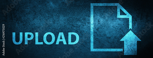 Upload (document icon) special blue banner background photo