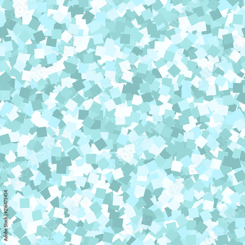 Glitter seamless texture. Adorable mint particles. Endless pattern made of sparkling squares. Brilli
