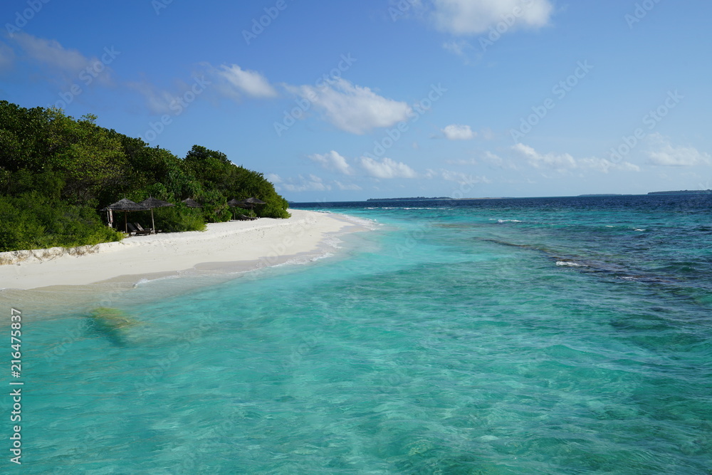 View along a beach in Baa Atoll, Maldives View along a beach in Baa Atoll, Maldives