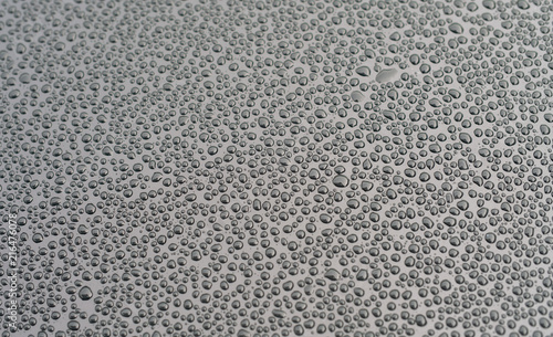 Waterdrops on grey background