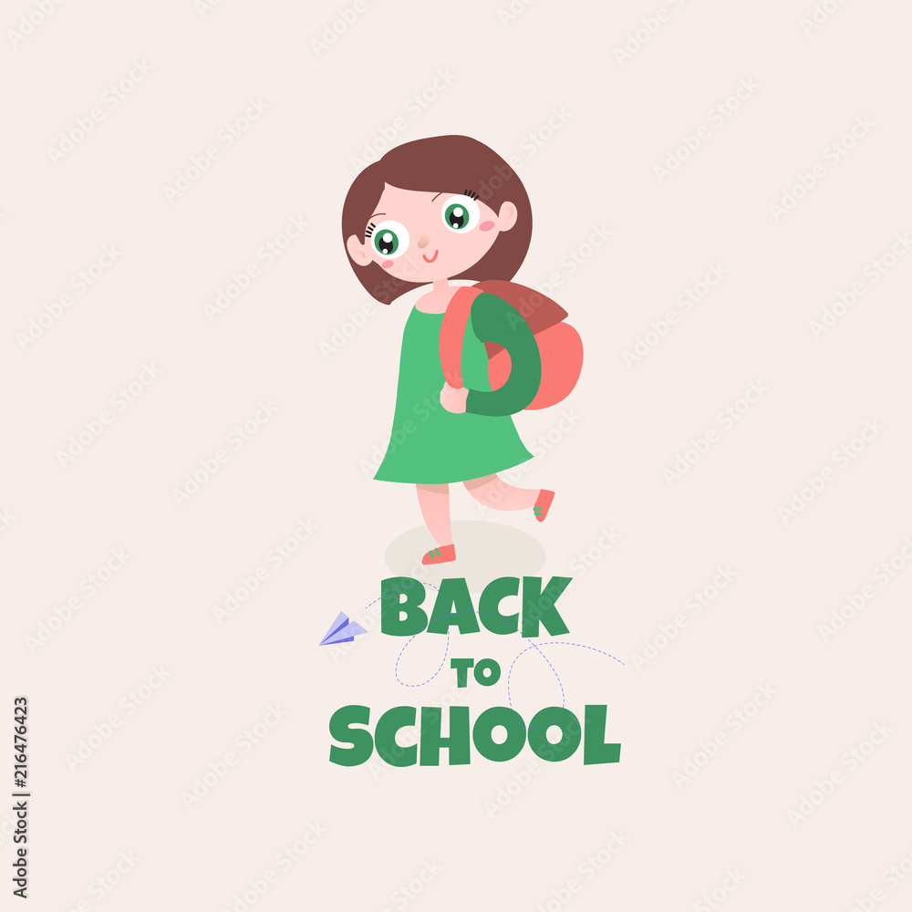 back to school design with icharacter girl back to school design with icharacter girl