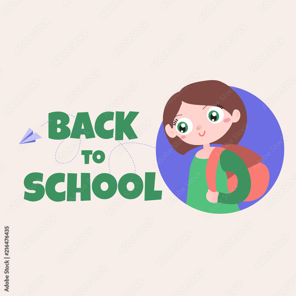back to school design with icharacter girl back to school design with icharacter girl