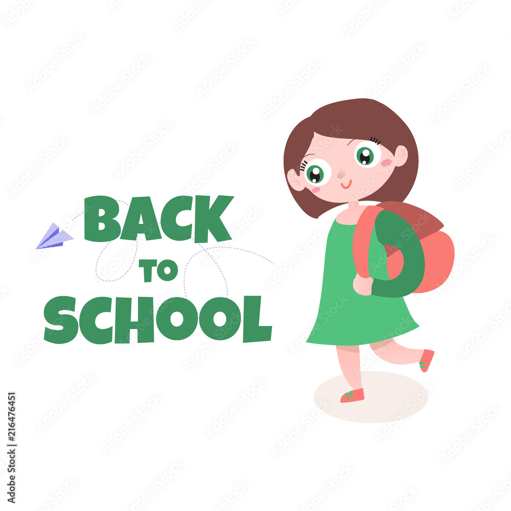 back to school design with icharacter girl back to school design with icharacter girl