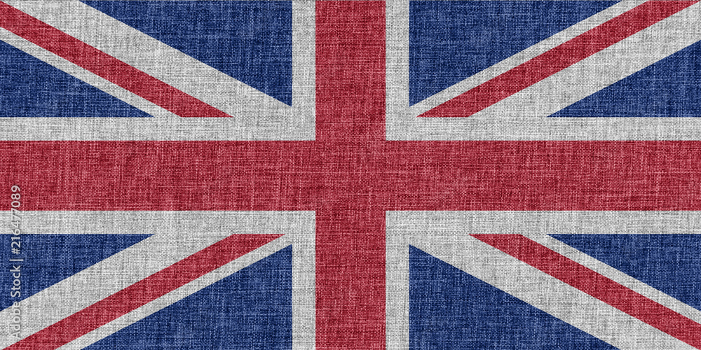 Fototapeta premium Flag of United Kingdom on fabric