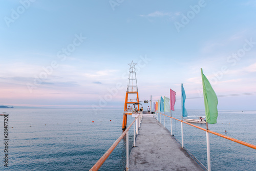 Boardwalk at Morong Beach, Bataan, Philippines. photo