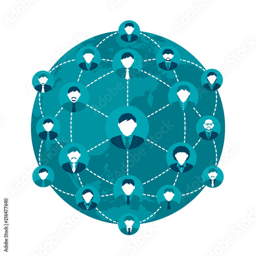 people's global communication / social network / business network illustration