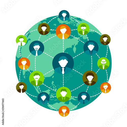 people's global communication / social network / business network illustration