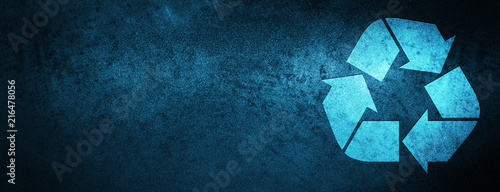 Recycle icon special blue banner background