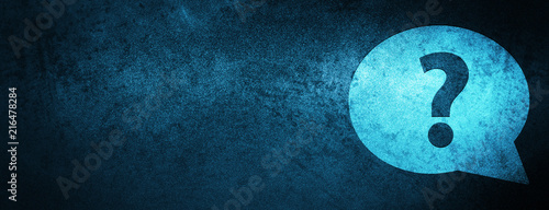 Question mark bubble icon special blue banner background
