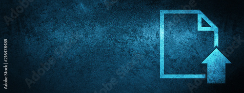 Upload document icon special blue banner background