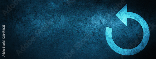 Refresh arrow icon special blue banner background photo