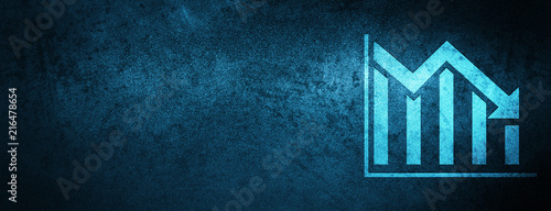 Quadro su tela Statistics down icon special blue banner background
